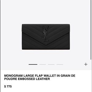 Large monogram black YSL wallet